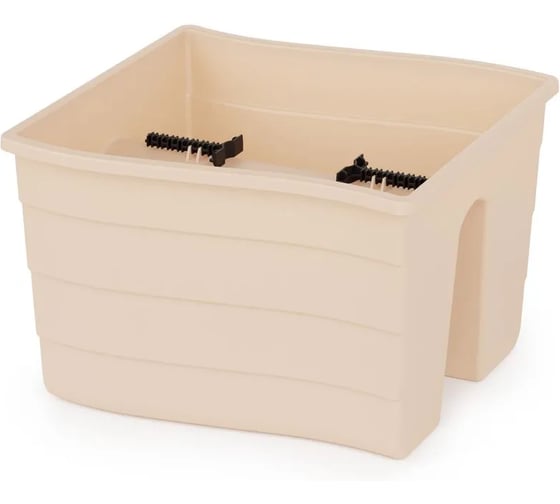 Кашпо на перила ЗПИ Альтернатива, малое, 290×290×200 мм, бежевый М8912 1