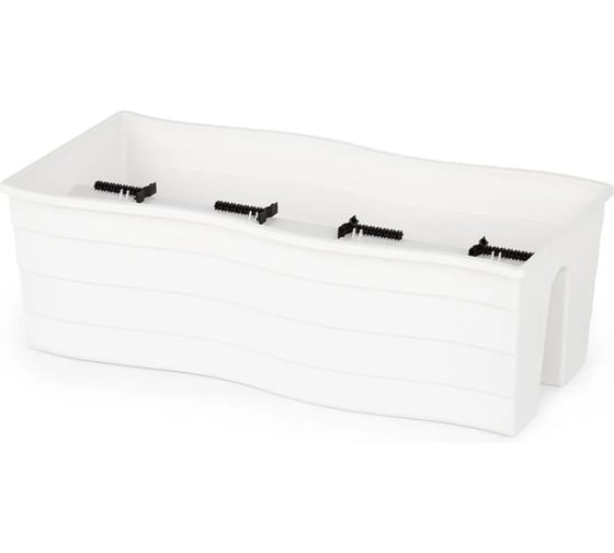 Кашпо на перила ЗПИ Альтернатива, большое, 585×280×200 мм, белый М8923 1