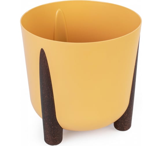 Кашпо на ножках ЗПИ "Альтернатива" Жардин 9л (с дренажной вставкой) (горчичный) М9126