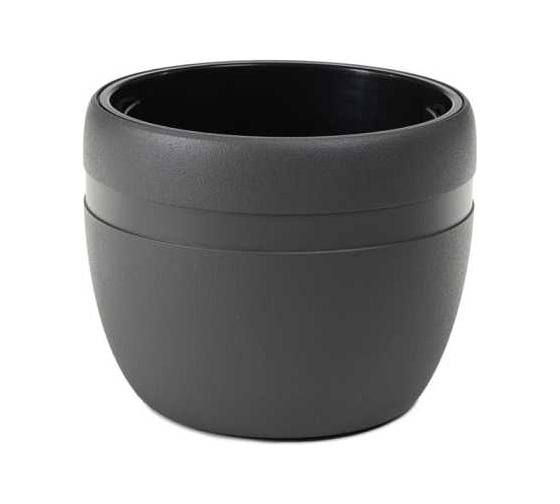 Кашпо ФлораПласт KOMA classic d45.6 см, h37.8 см, 33л, антрацит, с вкладышем 074948