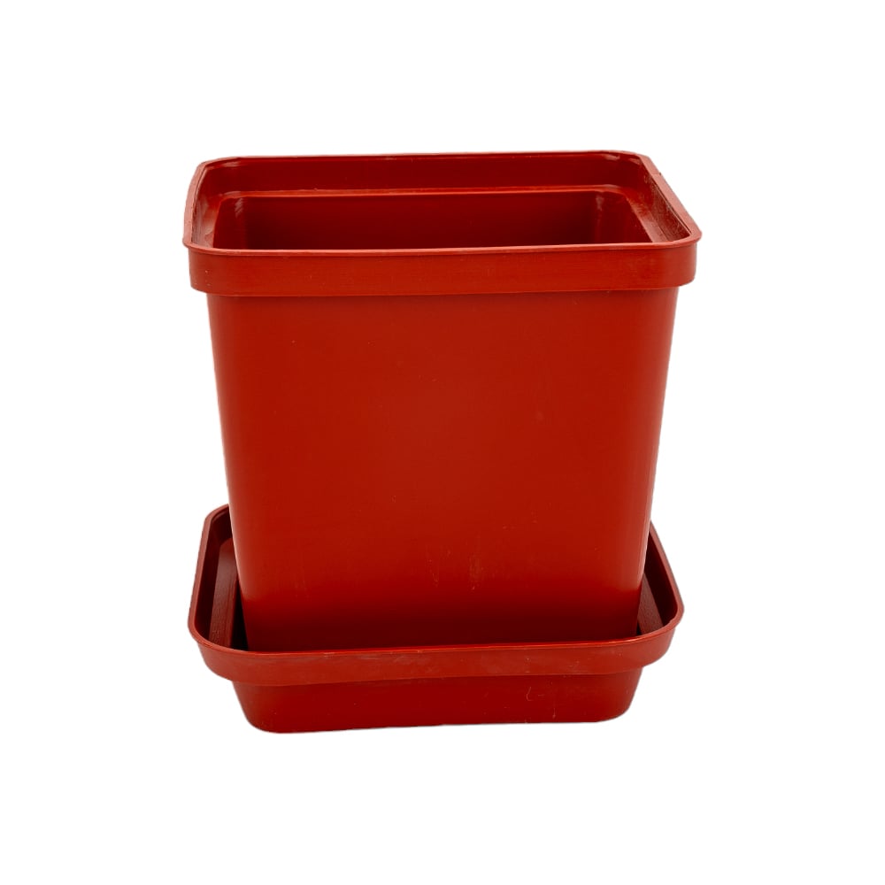 Цветочный горшок ПАО Завод Буревестник квадратный, терракотовый 72381 ...