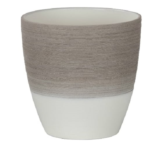 Кашпо Scheurich 650 Espresso Cream керамика, высокое, диам. 15 см, кофе/крем 059092