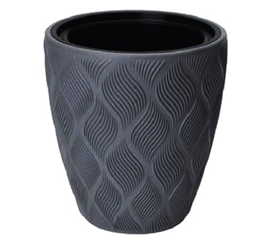 Кашпо с вкладышем FormPlastic 4710 014 Flow 38.5х42 см, 36/13.7 л, антрацит 065234
