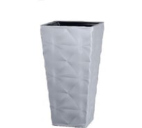Кашпо с вкладышем FormPlastic 4670 040 Diva SLIM квадратное, 29х56 см, 32.8/7.5 л, платина 065201
