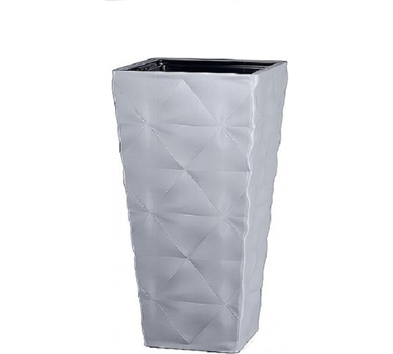 Кашпо с вкладышем FormPlastic 4670 040 Diva SLIM квадратное, 29х56 см, 32.8/7.5 л, платина 065201 1