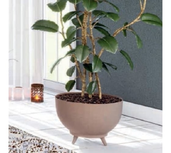 Кашпо на ножках FormPlastic 4387 078 Misa Satina Eco 30х20 см, 7.6 л, натуральное дерево 065144