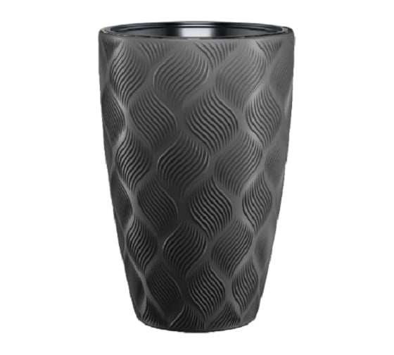 Кашпо с вкладышем FormPlastic 4720 014 Flow Slim 29х48 см, 24/5.5 л, антрацит 065239 1