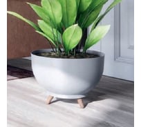 Кашпо на ножках FormPlastic 4388 040 Misa Satina 30х20 см, 7.6 л, платина 065141