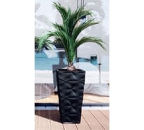 Кашпо с вкладышем FormPlastic 4670 084 Diva SLIM квадратное, 29х56 см, 32.8/7.5 л, черное 065202