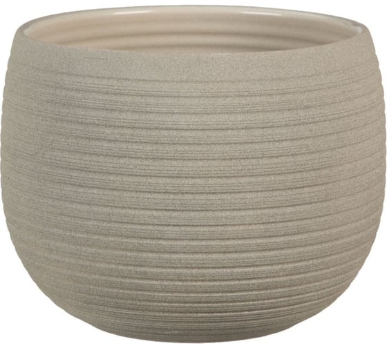 Кашпо Scheurich 744 Taupe Stone керамика, диам. 16 см, серо-коричневое 058194 1