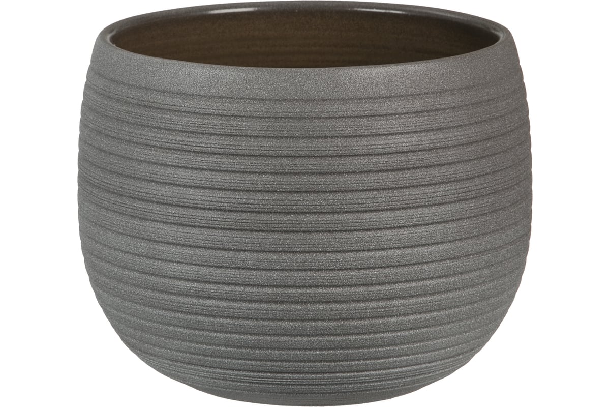 Кашпо Scheurich 744 Umber Stone керамика, диам. 24 см, коричневое ...