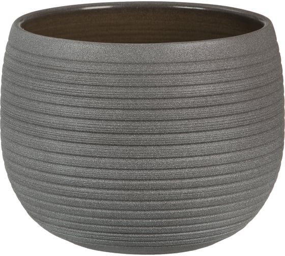 Кашпо Scheurich 744 Umber Stone керамика, диам. 24 см, коричневое 058208