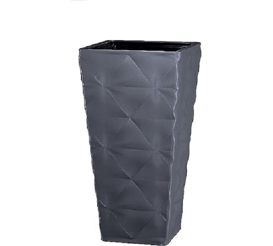 Кашпо с вкладышем FormPlastic 4670 014 Diva SLIM квадратное, 29х56 см, 32.8/7.5 л, антрацит 065200 1