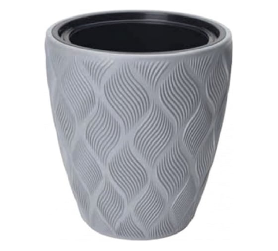 Кашпо с вкладышем FormPlastic 4700 040 Flow 29х32 см, 15.5/5.5 л, платина 065230