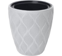 Кашпо с вкладышем FormPlastic 4700 011 Flow 29х32 см, 15.5/5.5 л, белое 065228