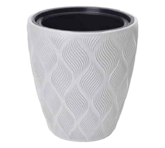 Кашпо с вкладышем FormPlastic 4700 011 Flow 29х32 см, 15.5/5.5 л, белое 065228