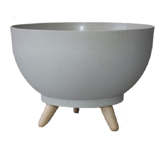 Кашпо на ножках FormPlastic 4387 040 Misa Satina Eco 30х20 см, 7.6 л, платина 065143 1