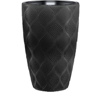 Кашпо с вкладышем FormPlastic 4720 084 Flow Slim 29х48 см, 24/5.5 л, черное 065241
