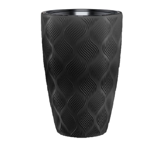 Кашпо с вкладышем FormPlastic 4720 084 Flow Slim 29х48 см, 24/5.5 л, черное 065241 1
