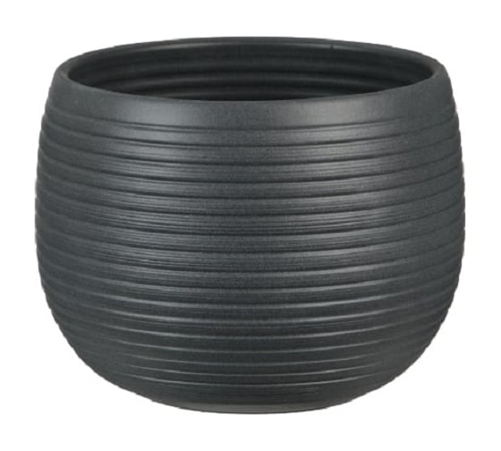 Кашпо Scheurich 744 Graphite Stone керамика, диам. 18 см, графит 058201 1