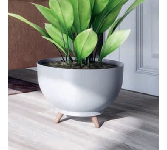 Кашпо на ножках FormPlastic 4393 040 Misa Satina 39х26.4 см, 19.2 л, платина 065147 1