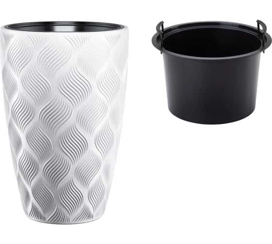 Кашпо с вкладышем FormPlastic 4730 011 Flow Slim 38.5х58 см, 51/13.7 л, белое 065243