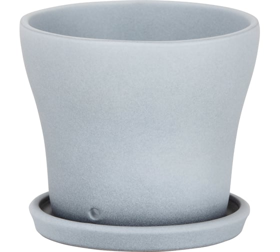 Кашпо с прикрепленным поддоном Scheurich 108 Grey Stone керамика, диам. 19 см, серое 059002 1