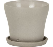 Кашпо с прикрепленным поддоном Scheurich 108 Taupe Stone керамика, диам. 13 см, серо-коричневое 059003