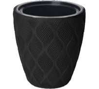 Кашпо с вкладышем FormPlastic 4710 084 Flow 38.5х42 см, 36/13.7 л, черное 065236