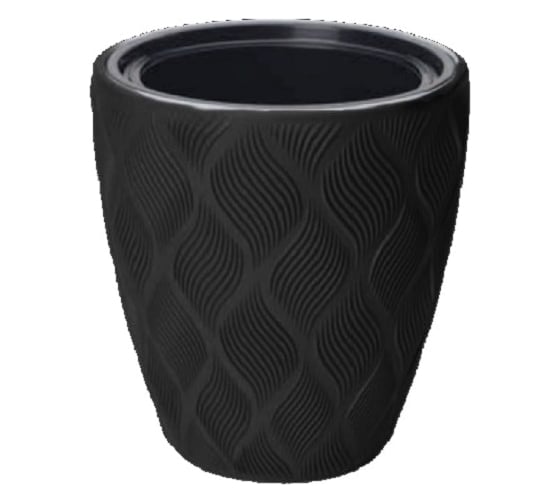 Кашпо с вкладышем FormPlastic 4710 084 Flow 38.5х42 см, 36/13.7 л, черное 065236 1