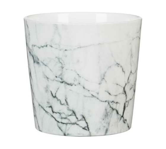 Кашпо Scheurich 870 Cool Marble диам. 15 см, керамика, белый мрамор 059123 1