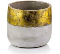 Кашпо Scheurich Rustic керамика, d13см, h12см, бетон золото 073003
