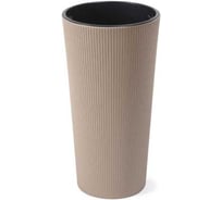 Кашпо Scheurich LILIA ECO coffee jumperd 25см, h47см, кофе latte, с вкладышем 070240