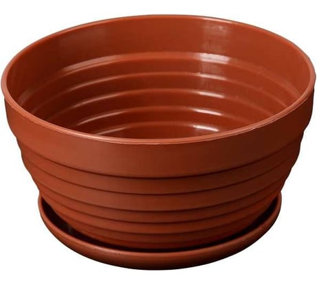 Горшок для цветов с поддоном СИМАЛЕНД Алиса 0.7 л, 15х8 см, терракотовый 4330128