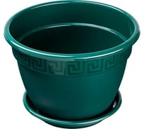 Горшок для цветов с поддоном СИМАЛЕНД Антик 4.9 л, 25х19 см, малахит 4483967