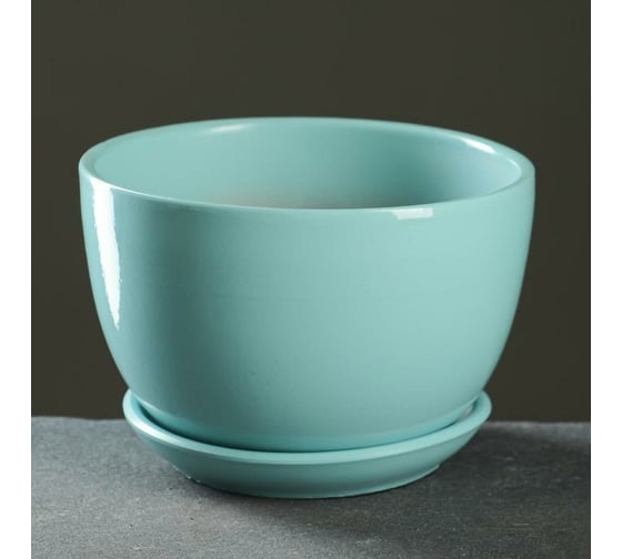 Цветочный горшок СИМАЛЕНД Антик бирюзовый, 0.75 л 7090784 1