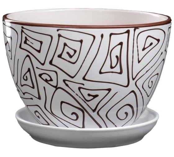 Цветочный горшок СИМАЛЕНД Абстракция белый, 1.65 л 5224059 1