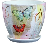 Цветочный горшок СИМАЛЕНД Винтаж Бабочки № 2 высокий овал, 0.5 л 1138547