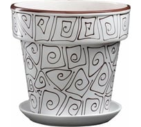 Цветочный горшок СИМАЛЕНД Абстракция белый, 7 л 5224035
