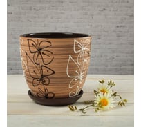 Цветочный горшок с подставкой СИМАЛЕНД Витраж 2.5 л 332461