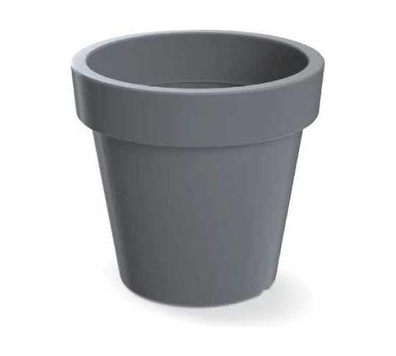 Кашпо пластик на колесиках ФлораПласт Lofly d58,2см h53,2см 54,7л серый 069331