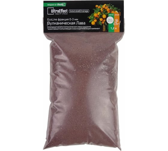 Вулканическая лава EffectBio UltraEffect фракция 0-3 мм, 1.2 л 4603743270523