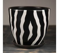 Цветочный горшок СИМАЛЕНД Зебра № 2 высокий, овальный, 0.5 л 3269897