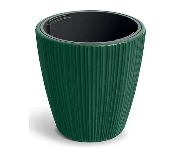 Кашпо Scheurich пластик с вкладышем Vena Round d30см h30см 10/15л зеленый 073530