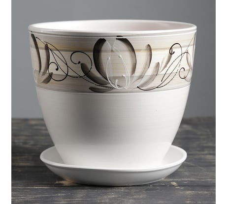 Горшок цветочный СИМАЛЕНД Лотос Белый 5 л 3565857