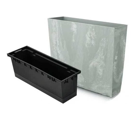 Горшок цветочный Prosperplast Urbi Case 600 Beton Effect Tower (12/44л), серый бетон DUC600TE-422U