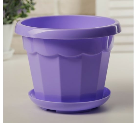 Горшок для цветов Доляна Эрика 1.8 л, сиреневый 3815892 1