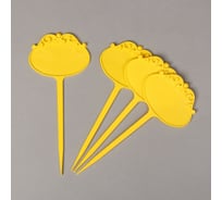 Садовые ярлыки для маркировки Greengo 15 см, 10 шт., пластик, фигурная, желтые 1006694