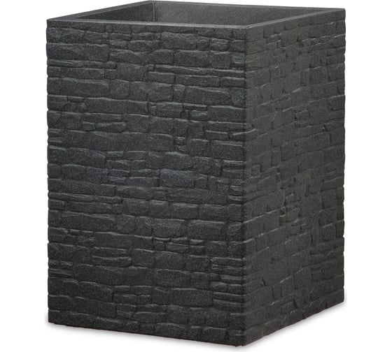 Пластиковый горшок SCHEURICH Muretto High, Stony Black, форма 247, D38 H54, черный камень 64499 1