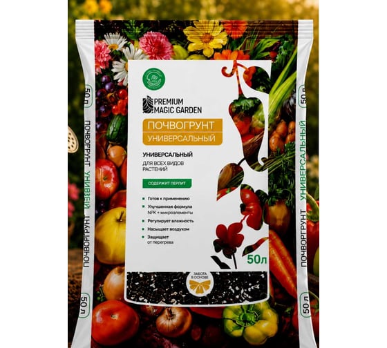 Почвогрунт универсальный Дачные рецепты Premium magic Garden Цветочный, 50 л 0274